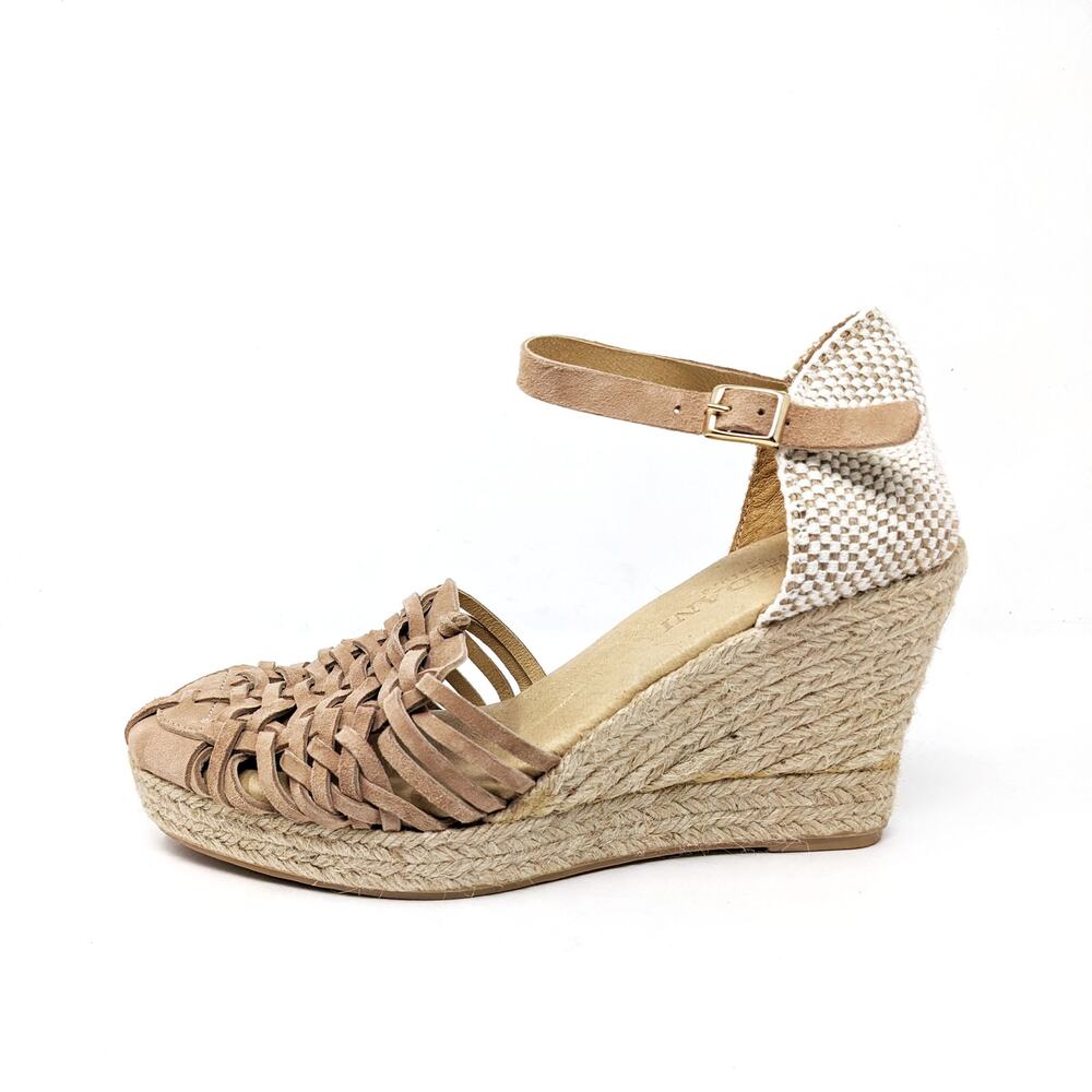 Cordani Shoes Womens 9 Sandals Emilio Woven Wedge Espadrille Blush Pink Suede 40